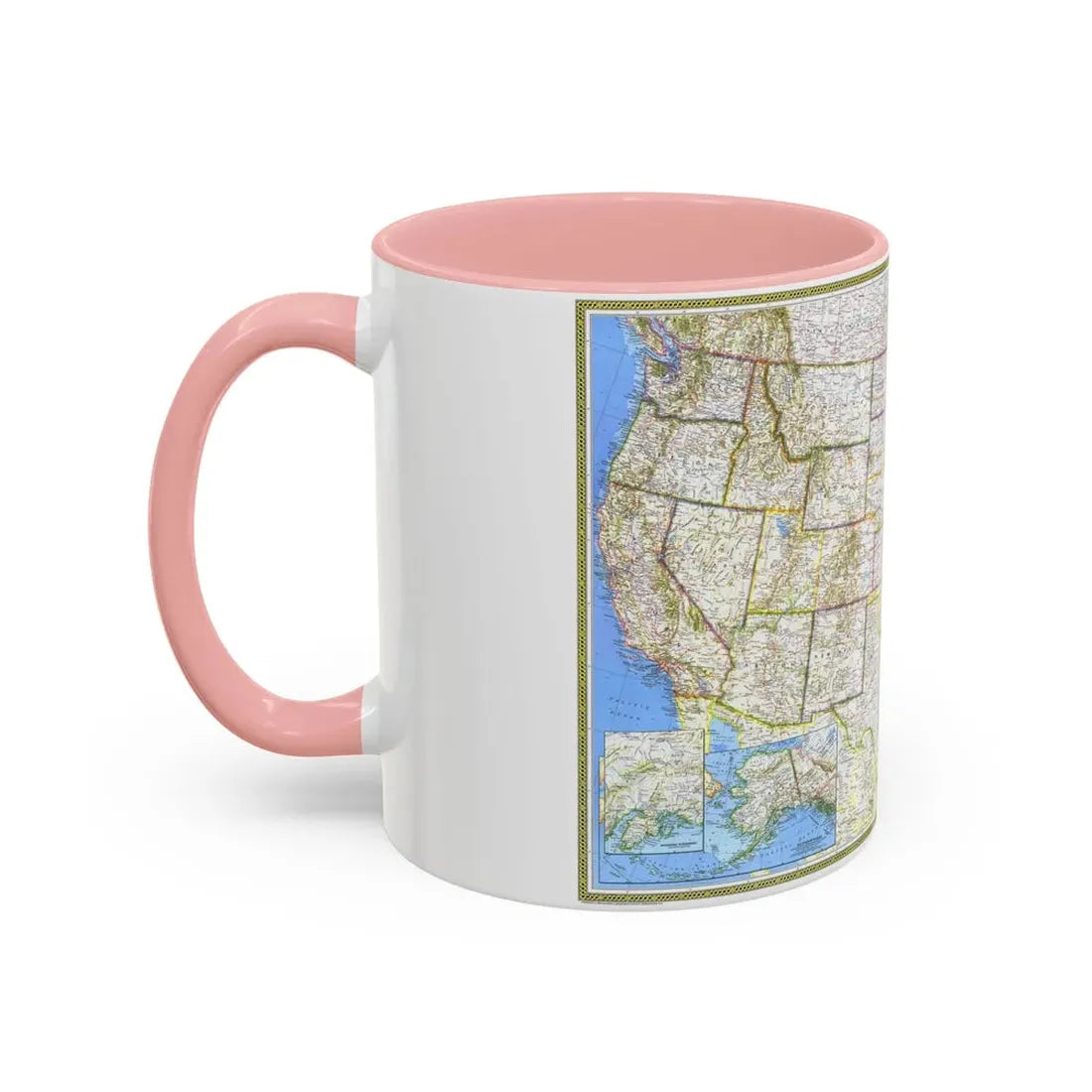 USA - The United States (1976) (Map) Accent Coffee Mug - Go Mug Yourself