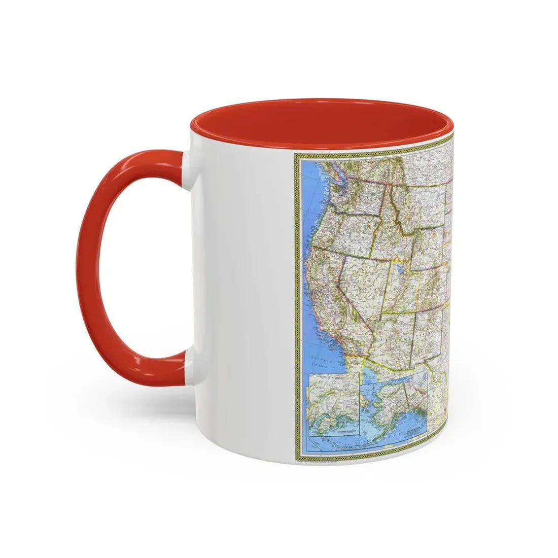 USA - The United States (1976) (Map) Accent Coffee Mug - Go Mug Yourself