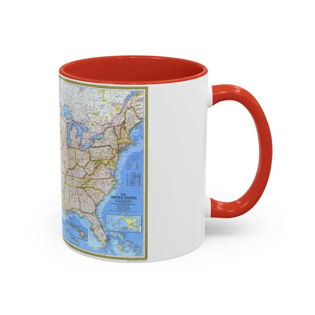 USA - The United States (1976) (Map) Accent Coffee Mug - Go Mug Yourself