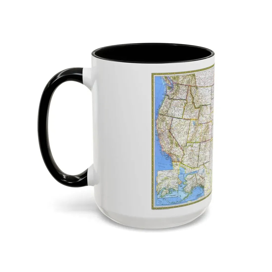 USA - The United States (1976) (Map) Accent Coffee Mug - Go Mug Yourself