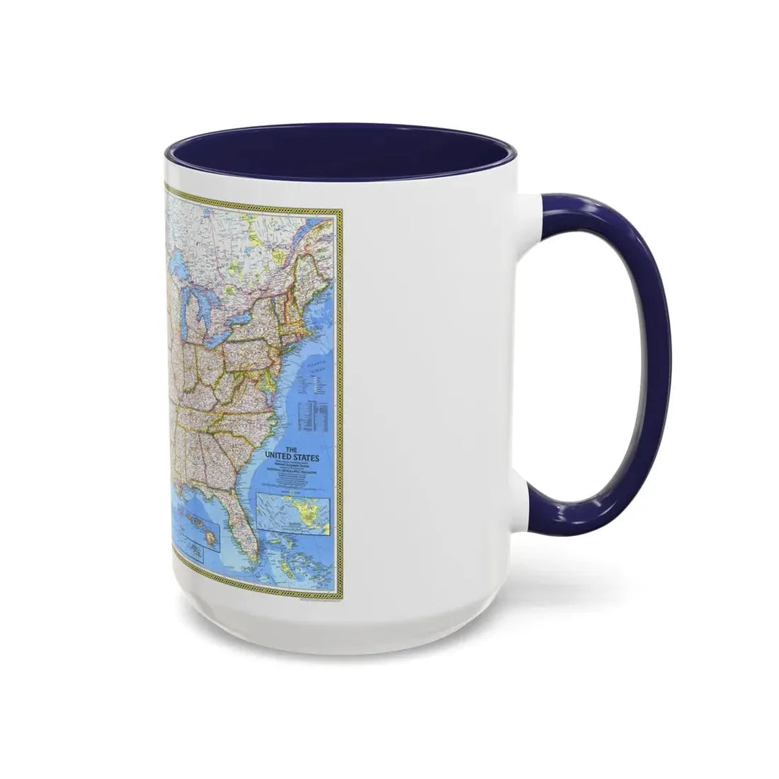 USA - The United States (1976) (Map) Accent Coffee Mug - Go Mug Yourself