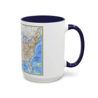 USA - The United States (1976) (Map) Accent Coffee Mug - Go Mug Yourself