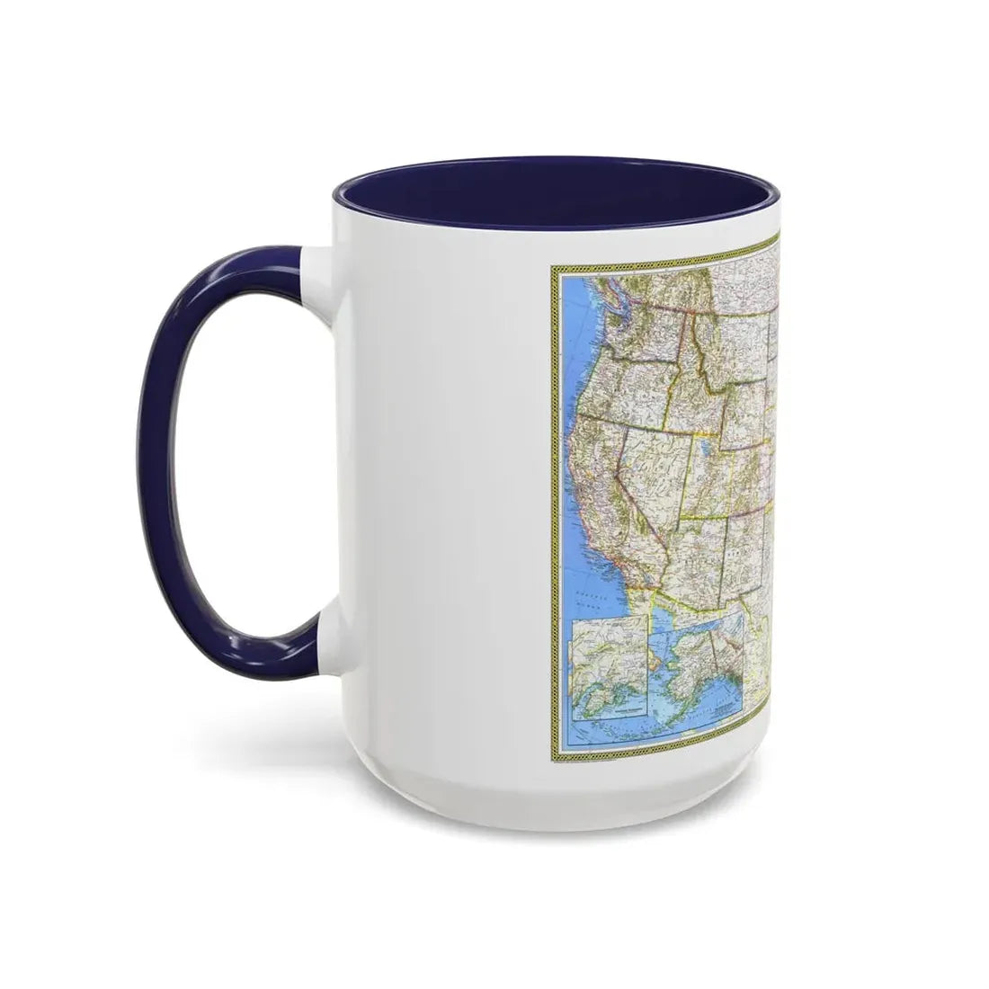 USA - The United States (1976) (Map) Accent Coffee Mug - Go Mug Yourself