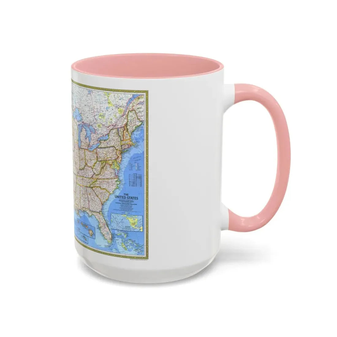 USA - The United States (1976) (Map) Accent Coffee Mug - Go Mug Yourself