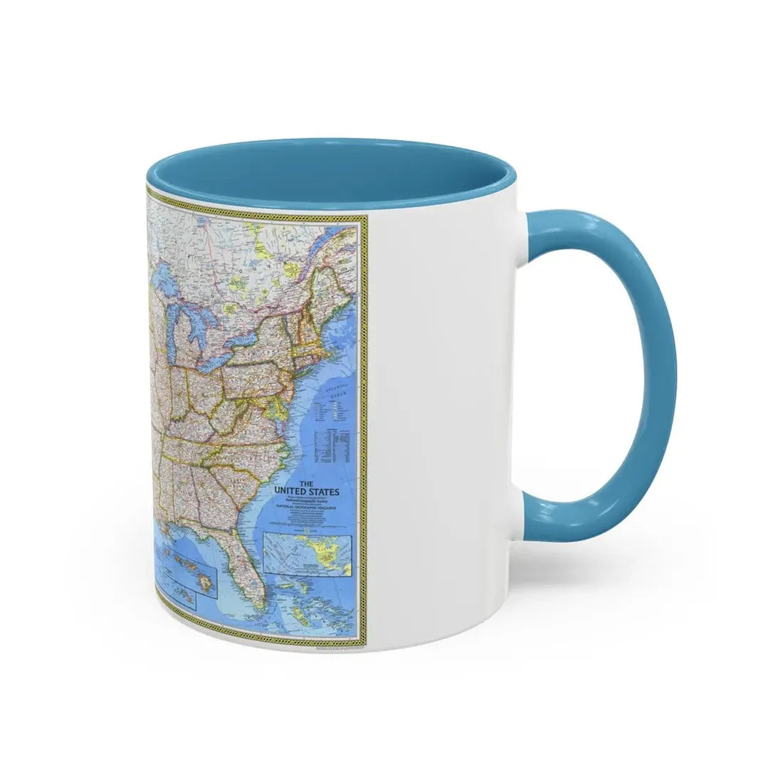 USA - The United States (1976) (Map) Accent Coffee Mug - Go Mug Yourself