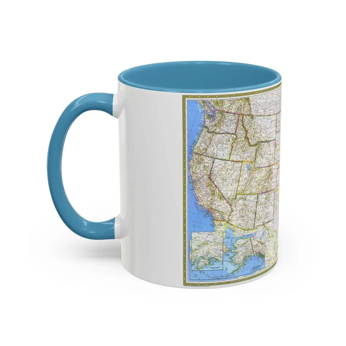 USA - The United States (1976) (Map) Accent Coffee Mug - Go Mug Yourself