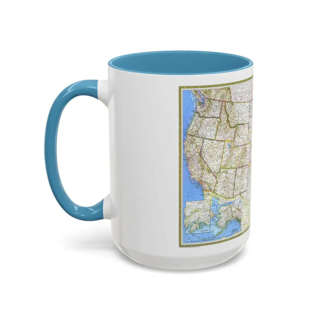 USA - The United States (1976) (Map) Accent Coffee Mug - Go Mug Yourself