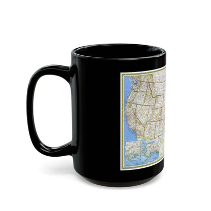 USA - The United States (1976) (Map) Black Coffee Mug-Go Mug Yourself