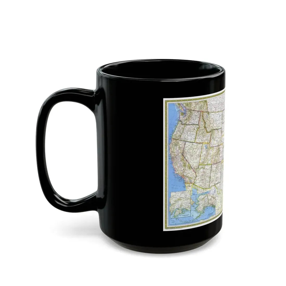 USA - The United States (1976) (Map) Black Coffee Mug - Go Mug Yourself