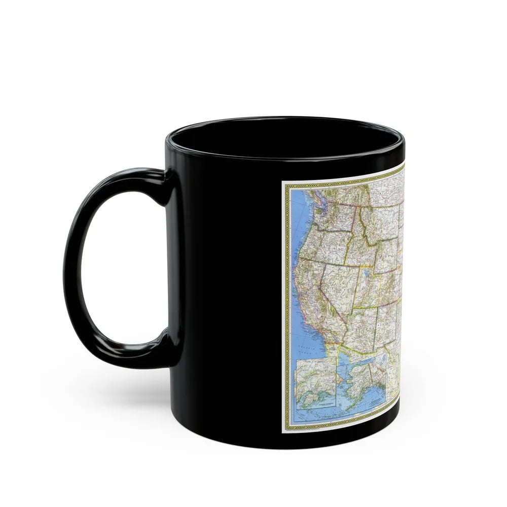 USA - The United States (1976) (Map) Black Coffee Mug-Go Mug Yourself