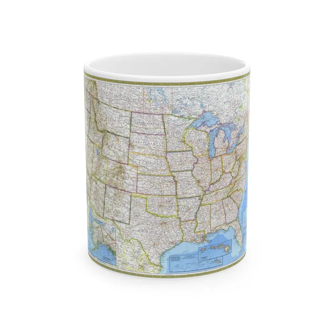USA - The United States (1976) (Map) White Coffee Mug 11oz - Go Mug Yourself