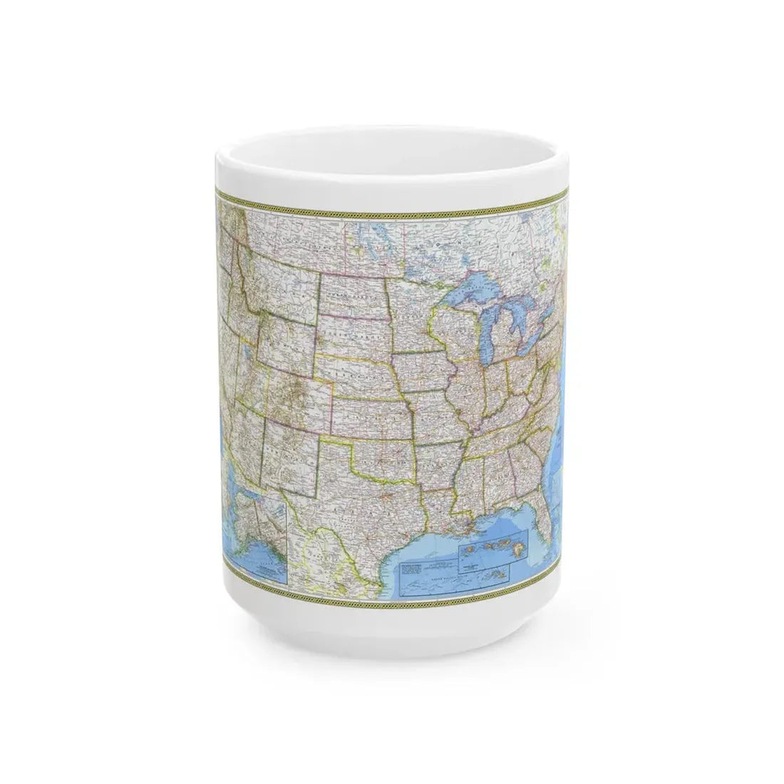 USA - The United States (1976) (Map) White Coffee Mug 15oz - Go Mug Yourself