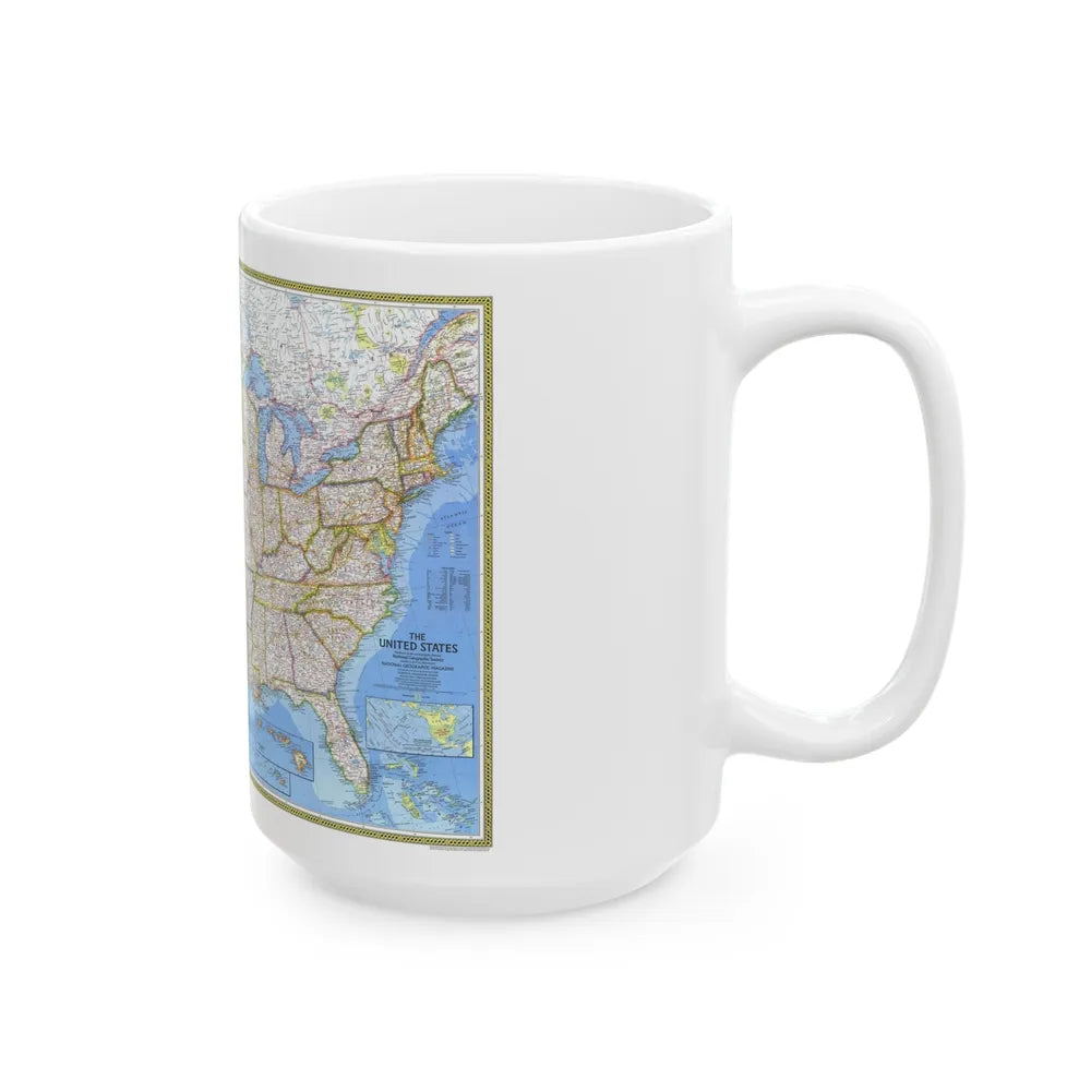 USA - The United States (1976) (Map) White Coffee Mug-Go Mug Yourself