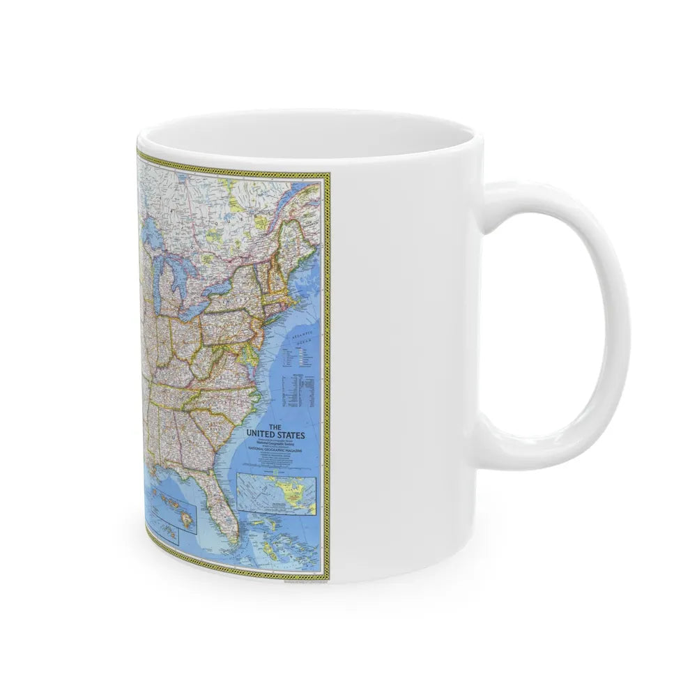 USA - The United States (1976) (Map) White Coffee Mug-Go Mug Yourself