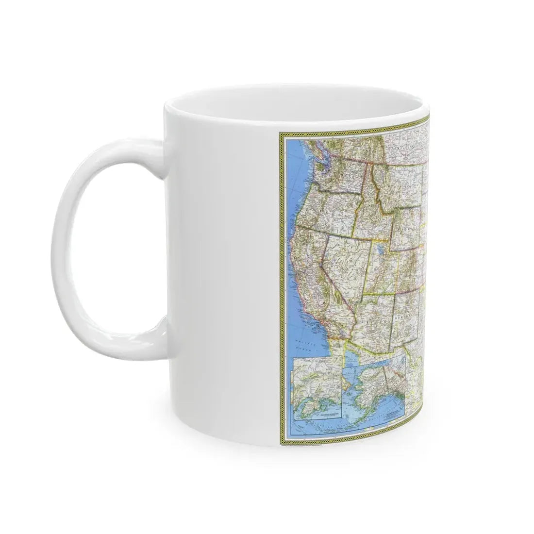 USA - The United States (1976) (Map) White Coffee Mug - Go Mug Yourself