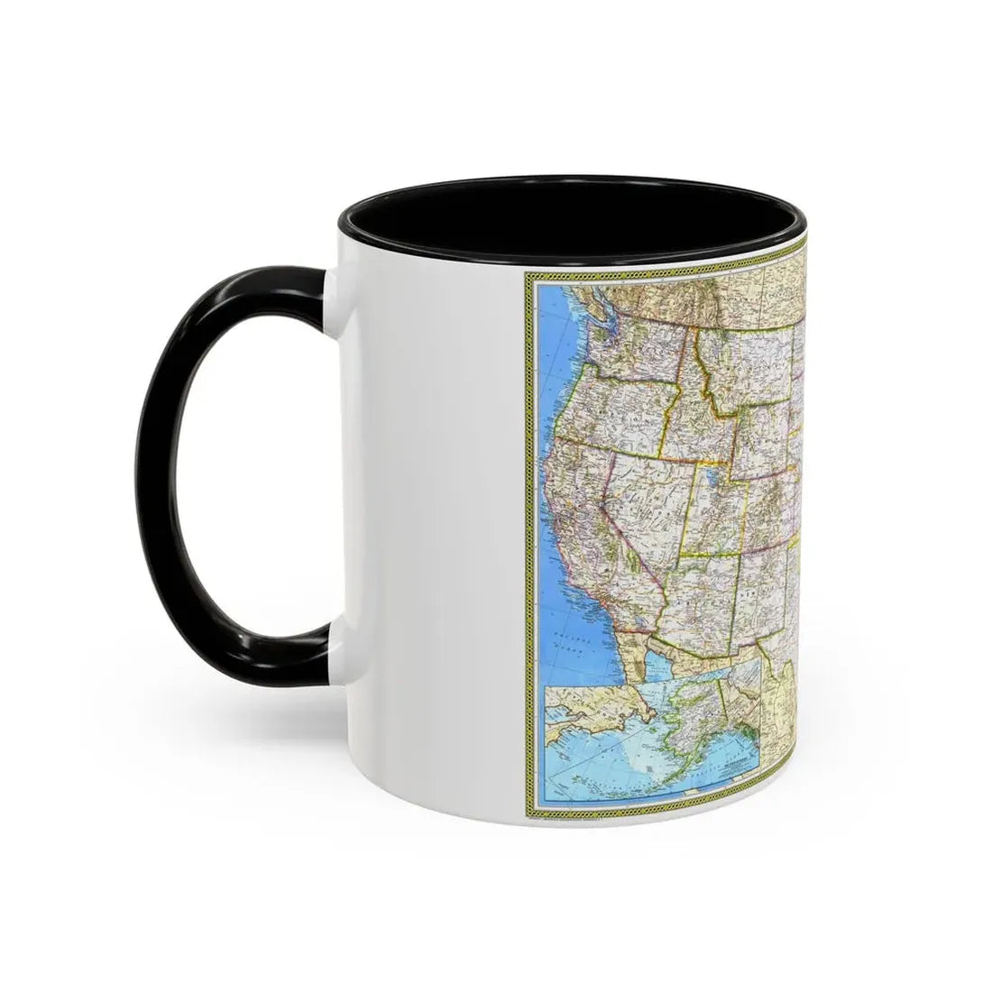 USA - The United States (1982) (Map) Accent Coffee Mug - Go Mug Yourself