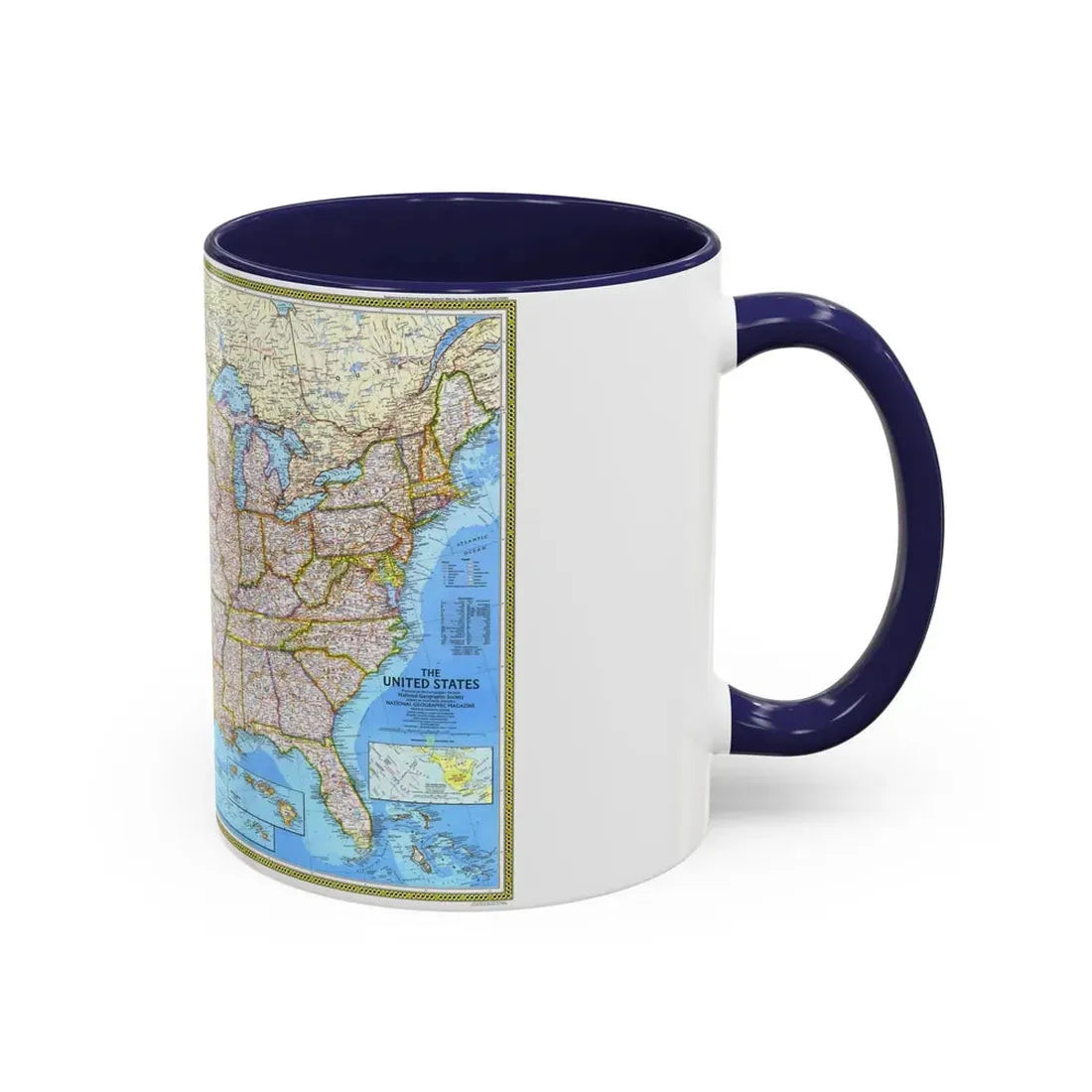 USA - The United States (1982) (Map) Accent Coffee Mug - Go Mug Yourself