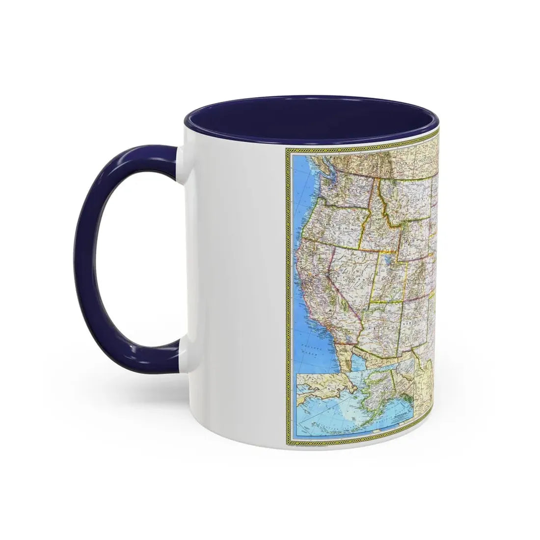USA - The United States (1982) (Map) Accent Coffee Mug - Go Mug Yourself