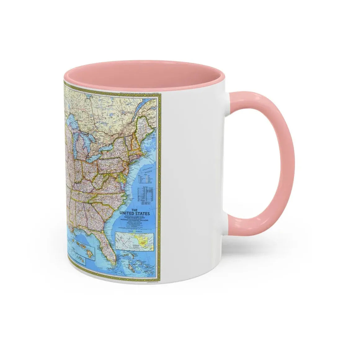 USA - The United States (1982) (Map) Accent Coffee Mug - Go Mug Yourself