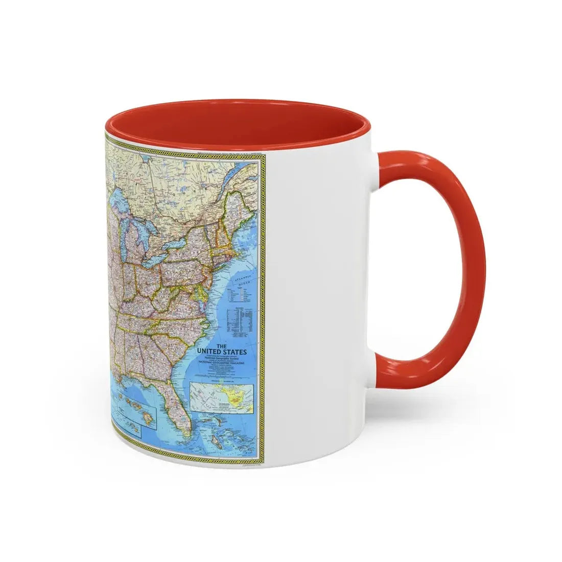USA - The United States (1982) (Map) Accent Coffee Mug - Go Mug Yourself