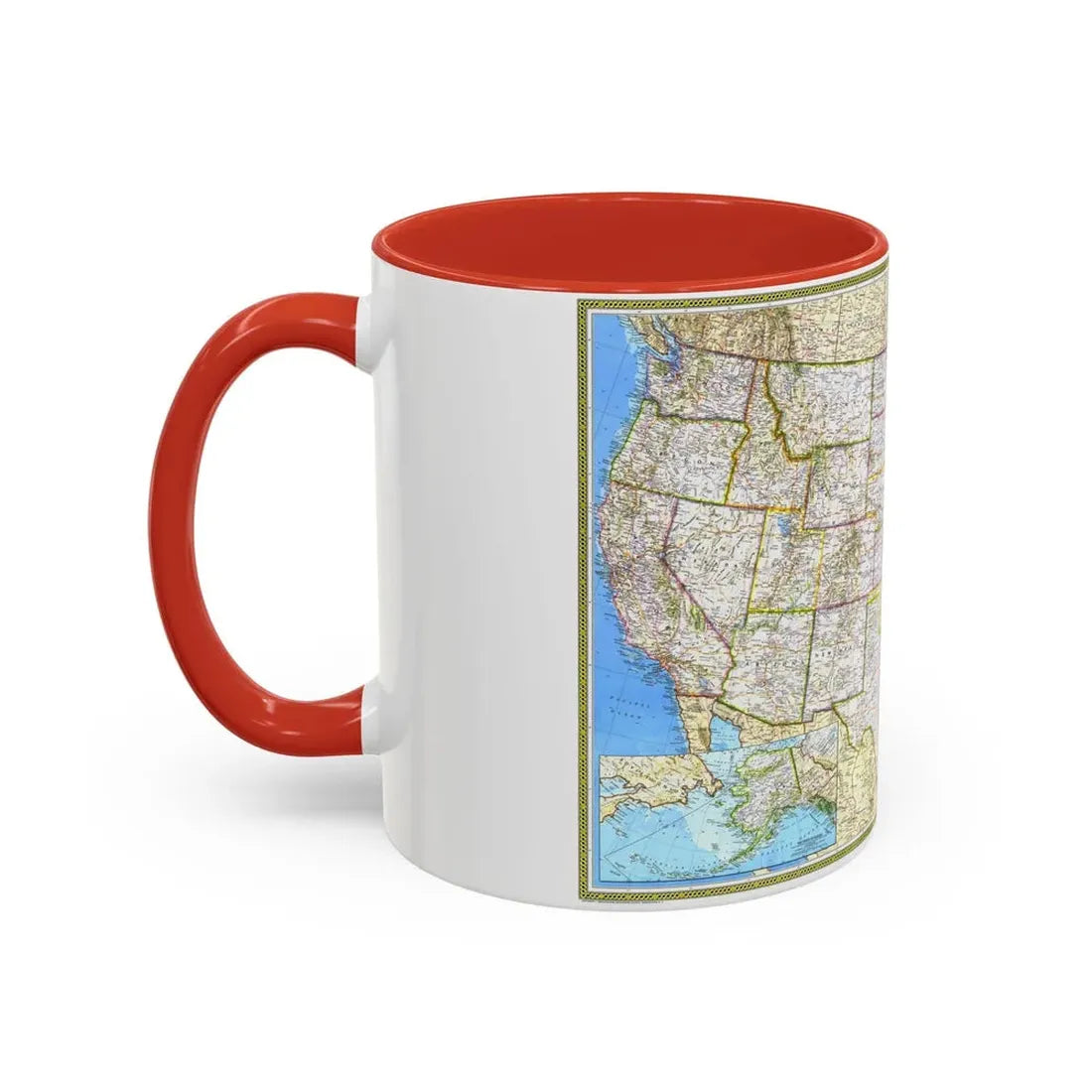 USA - The United States (1982) (Map) Accent Coffee Mug - Go Mug Yourself