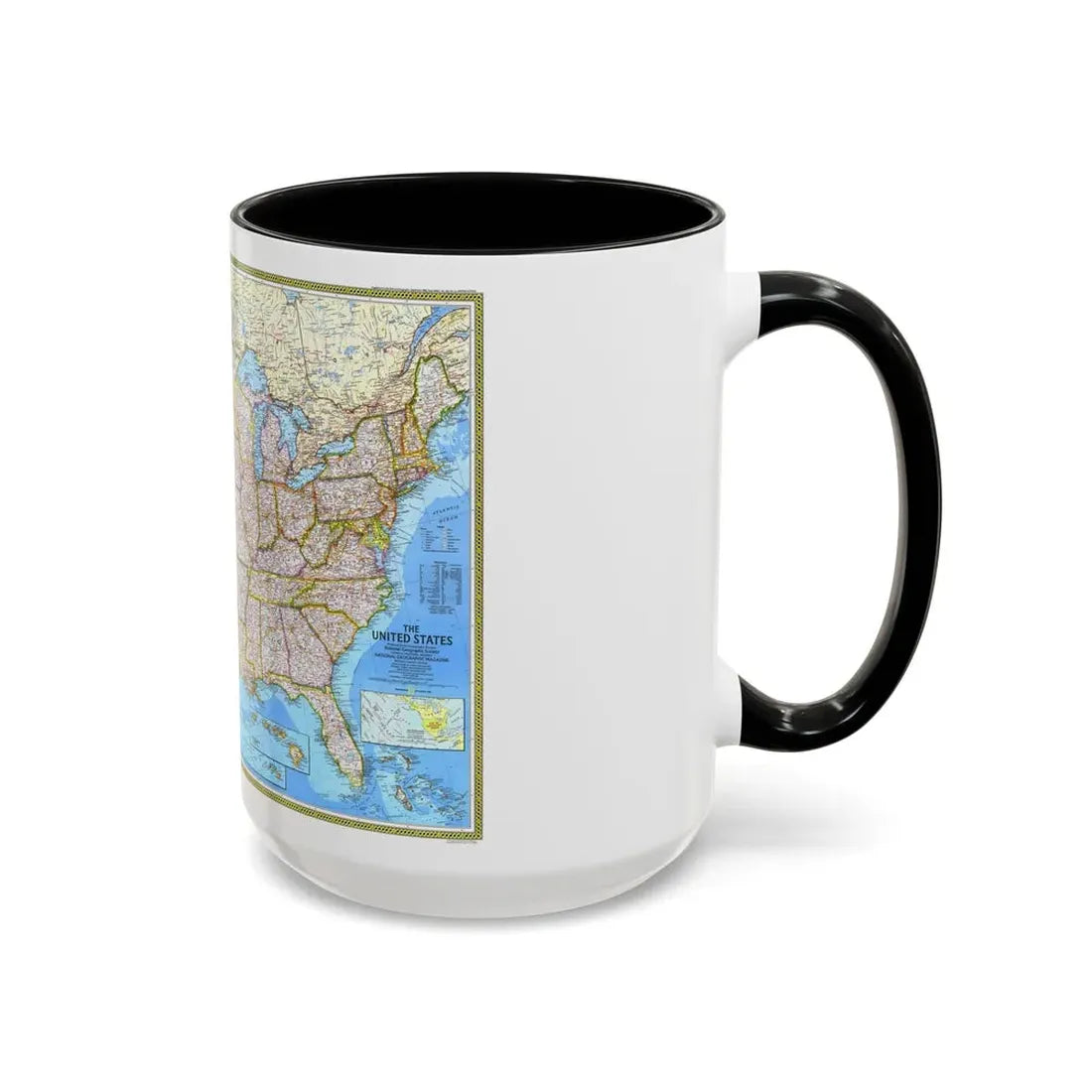 USA - The United States (1982) (Map) Accent Coffee Mug - Go Mug Yourself
