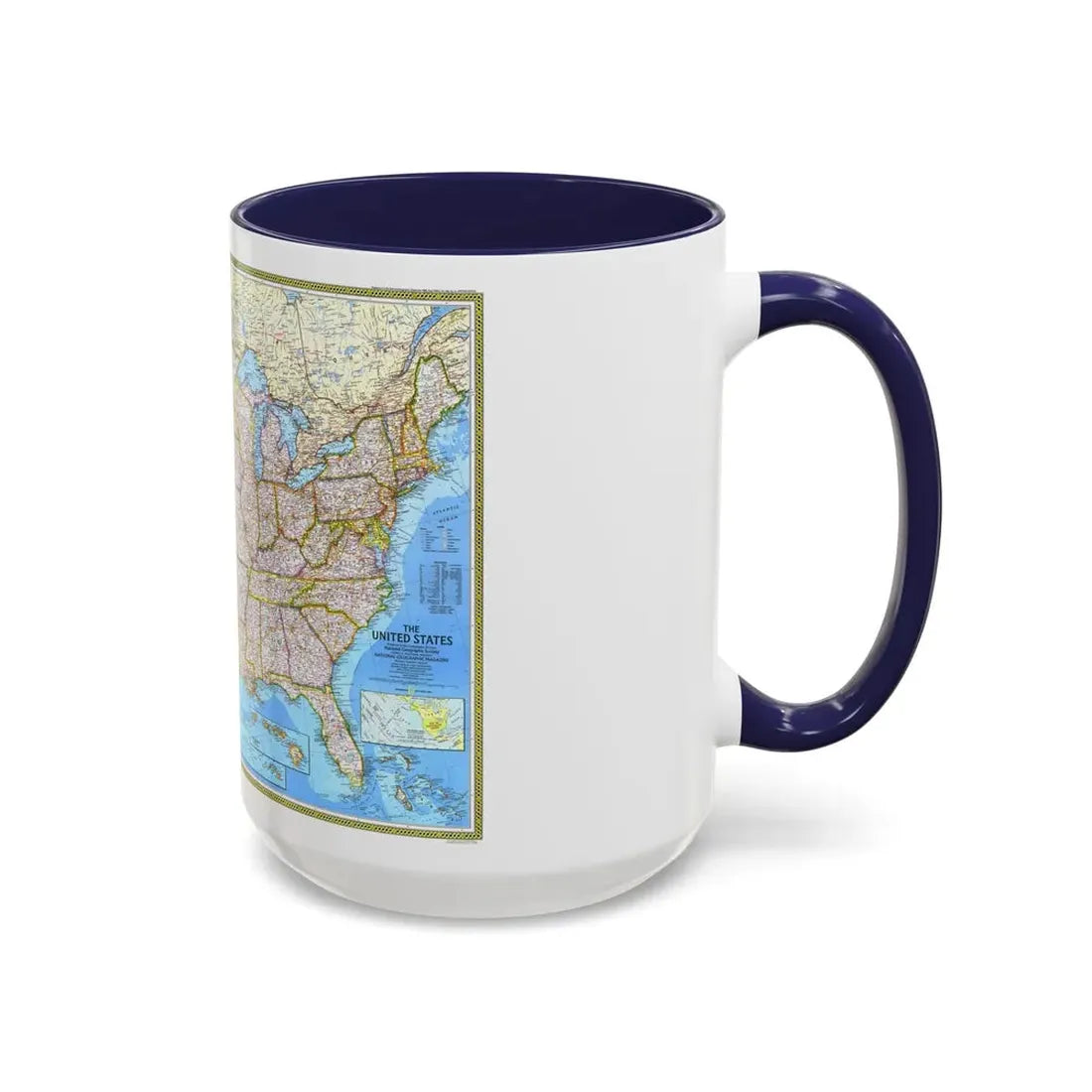USA - The United States (1982) (Map) Accent Coffee Mug - Go Mug Yourself