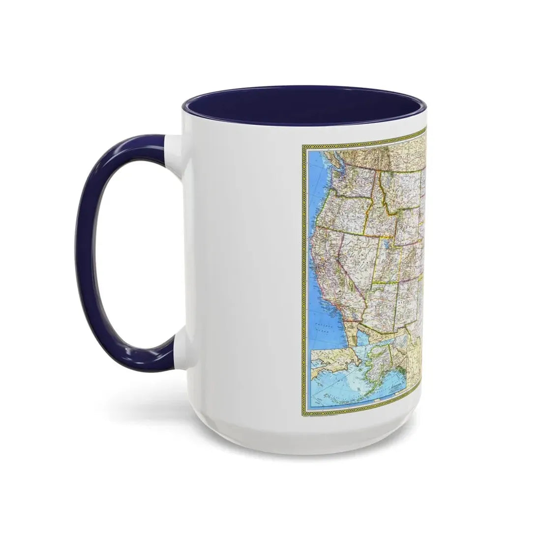 USA - The United States (1982) (Map) Accent Coffee Mug - Go Mug Yourself