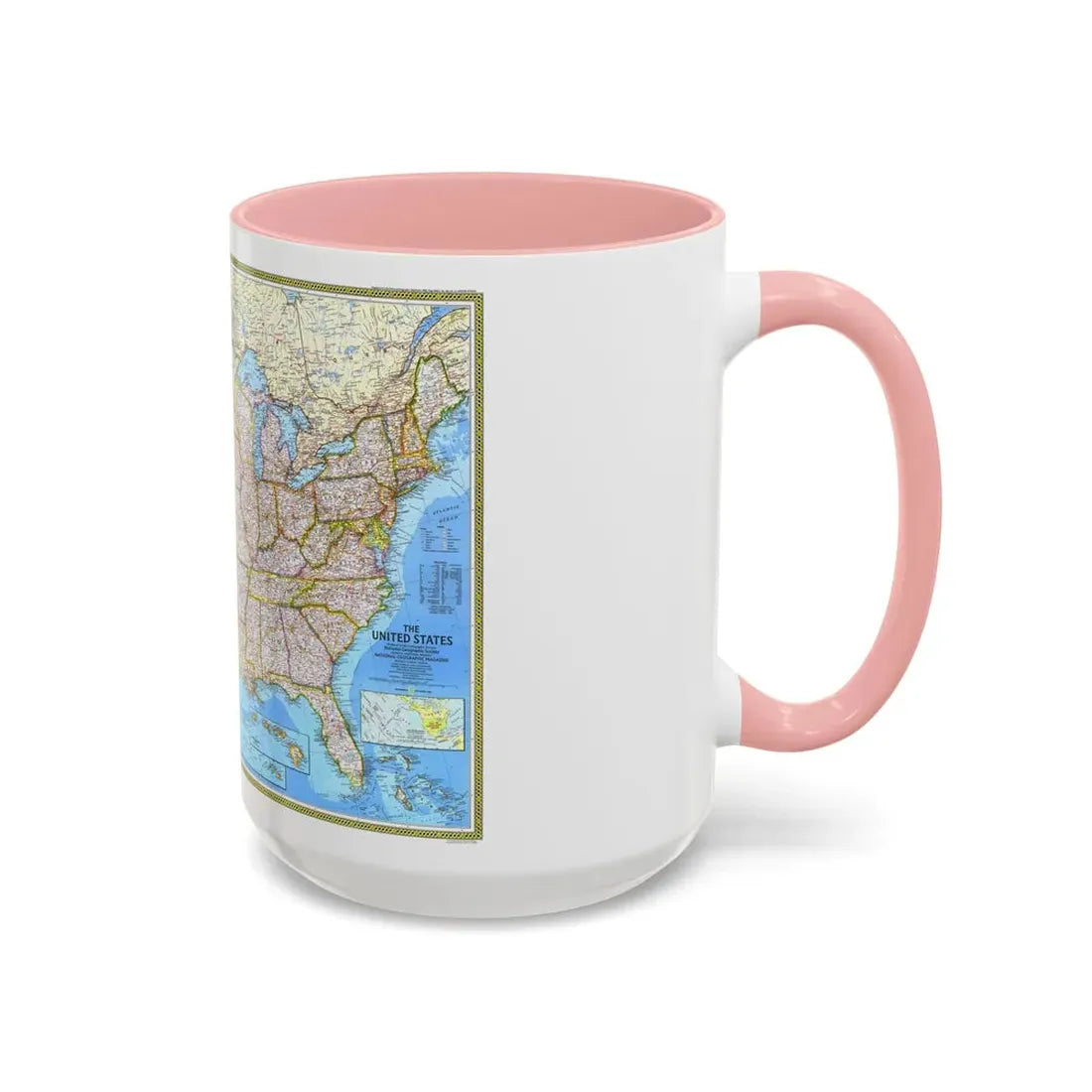 USA - The United States (1982) (Map) Accent Coffee Mug - Go Mug Yourself
