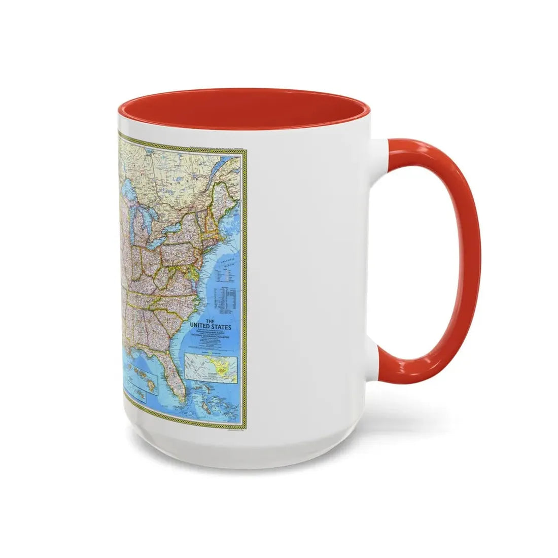 USA - The United States (1982) (Map) Accent Coffee Mug - Go Mug Yourself