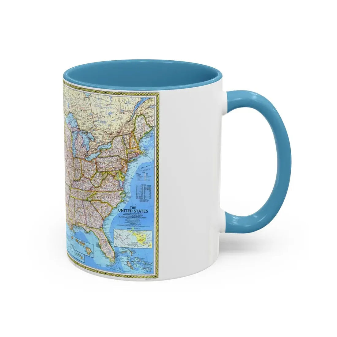 USA - The United States (1982) (Map) Accent Coffee Mug - Go Mug Yourself