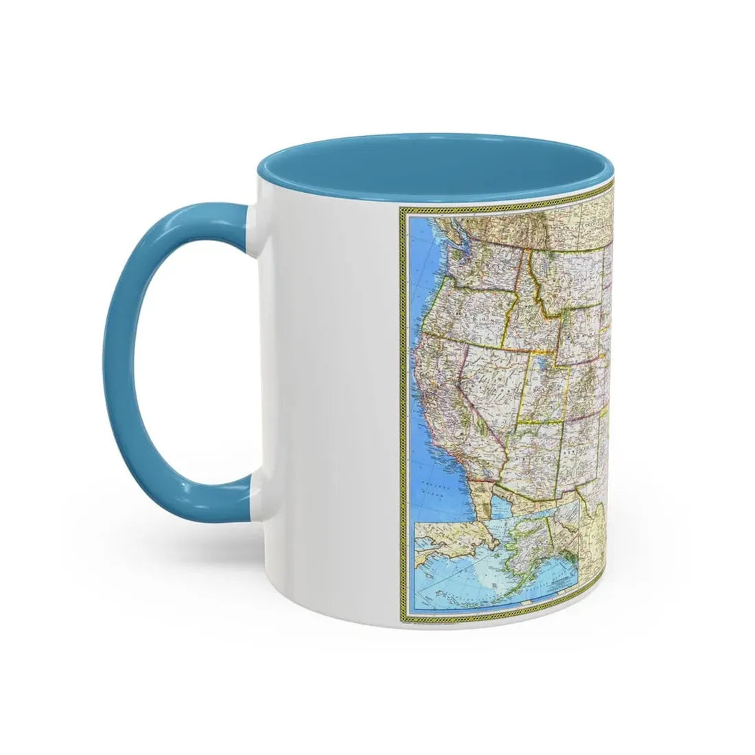USA - The United States (1982) (Map) Accent Coffee Mug - Go Mug Yourself