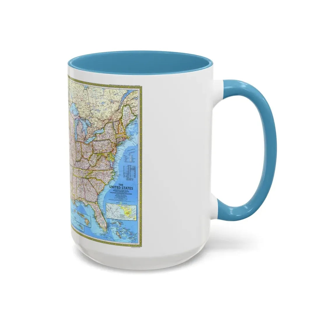 USA - The United States (1982) (Map) Accent Coffee Mug - Go Mug Yourself