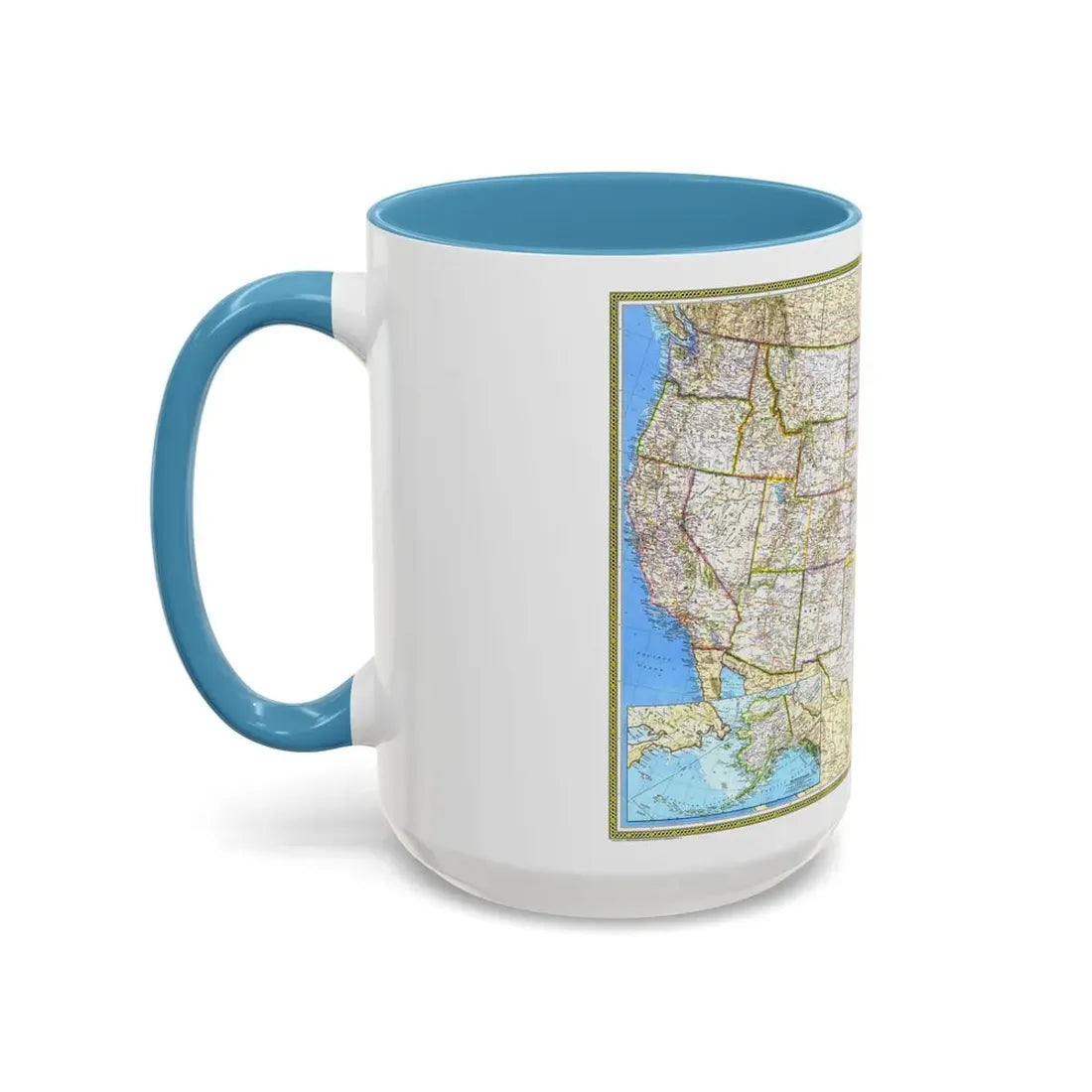 USA - The United States (1982) (Map) Accent Coffee Mug - Go Mug Yourself
