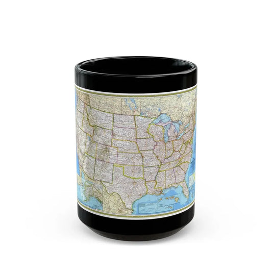 USA - The United States (1982) (Map) Black Coffee Mug 15oz - Go Mug Yourself