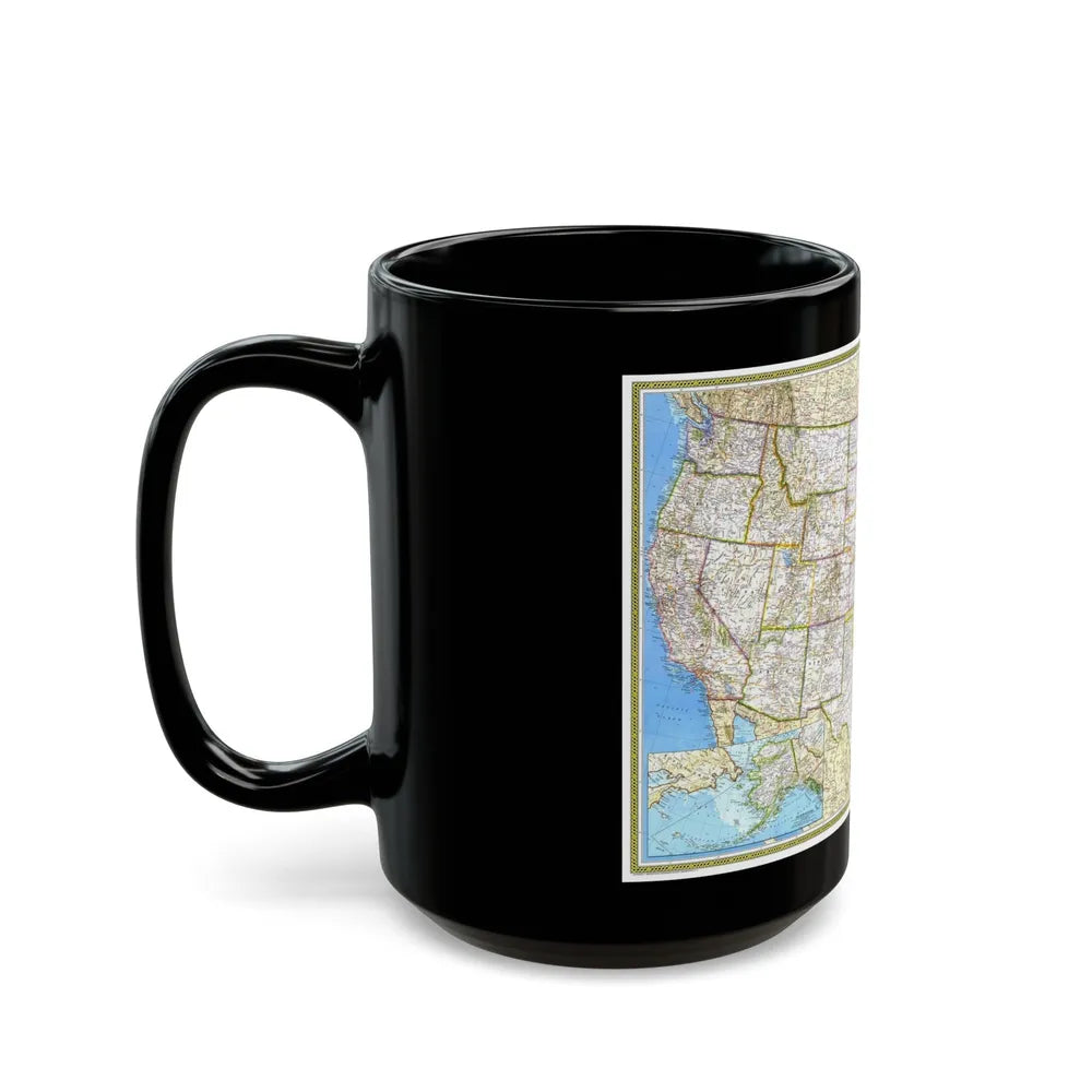 USA - The United States (1982) (Map) Black Coffee Mug-Go Mug Yourself