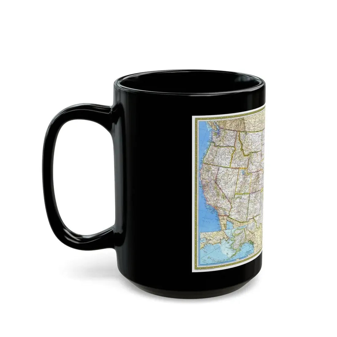 USA - The United States (1982) (Map) Black Coffee Mug - Go Mug Yourself