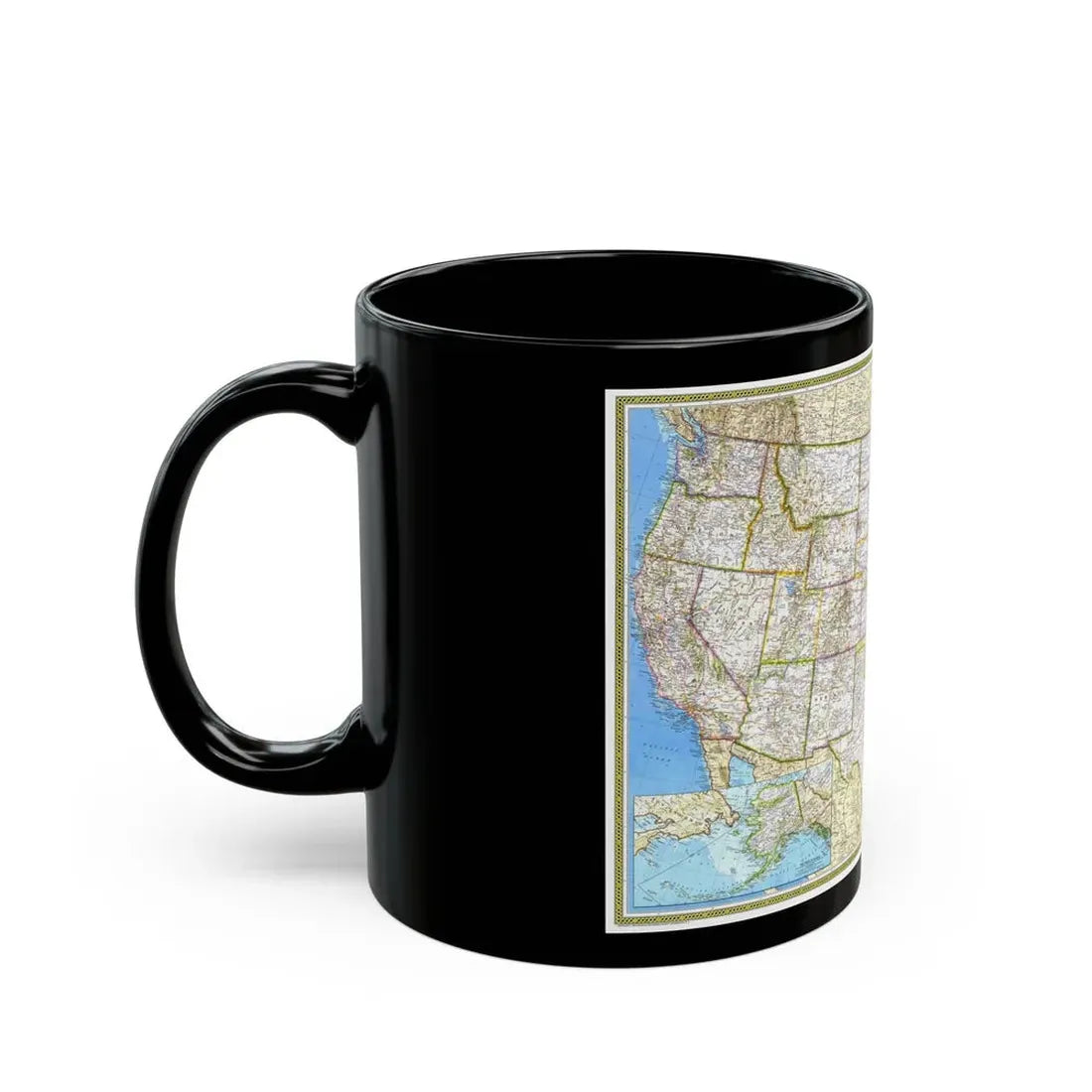 USA - The United States (1982) (Map) Black Coffee Mug - Go Mug Yourself