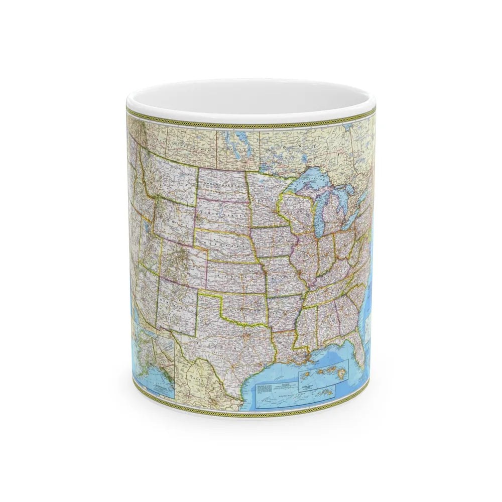 USA - The United States (1982) (Map) White Coffee Mug-11oz-Go Mug Yourself