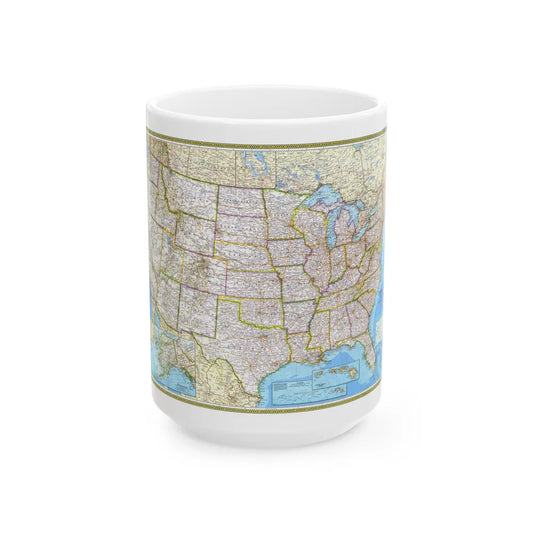 USA - The United States (1982) (Map) White Coffee Mug-15oz-Go Mug Yourself