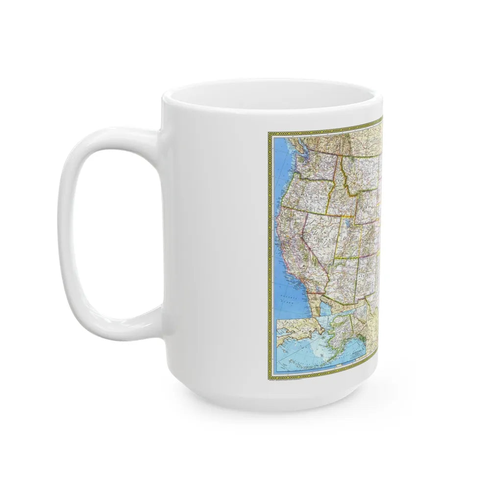 USA - The United States (1982) (Map) White Coffee Mug-Go Mug Yourself