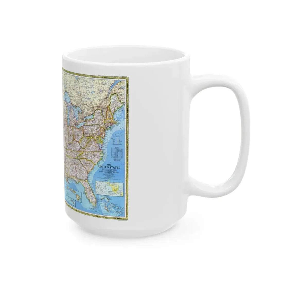 USA - The United States (1982) (Map) White Coffee Mug - Go Mug Yourself