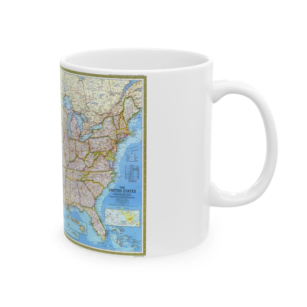 USA - The United States (1982) (Map) White Coffee Mug-Go Mug Yourself