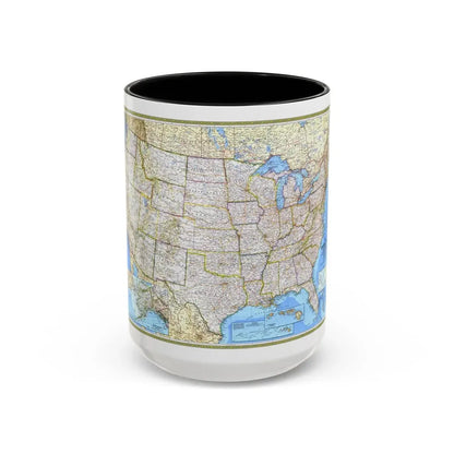 USA - The United States (1987) (Map) Accent Coffee Mug 15oz Black - Go Mug Yourself