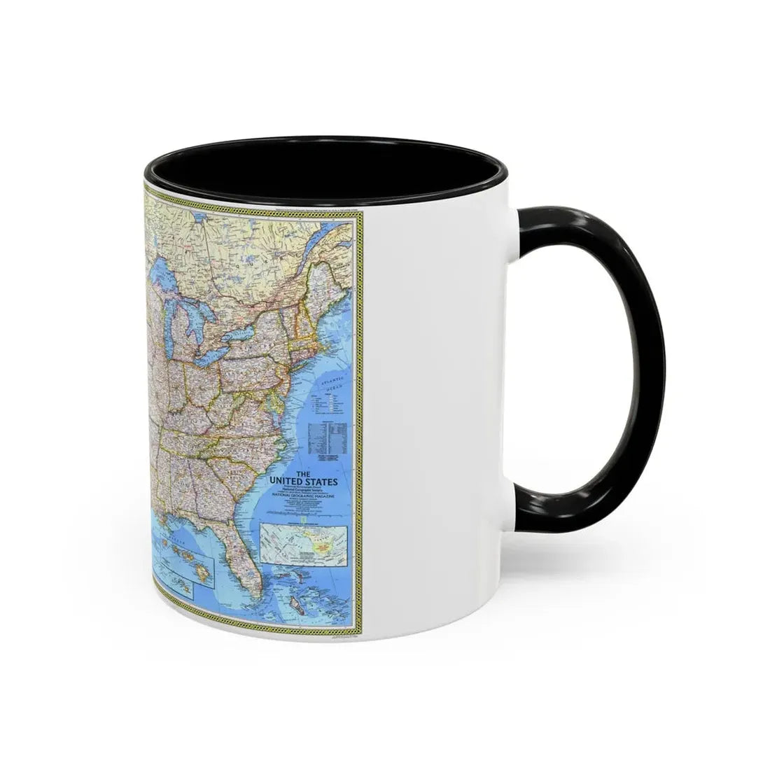 USA - The United States (1987) (Map) Accent Coffee Mug - Go Mug Yourself