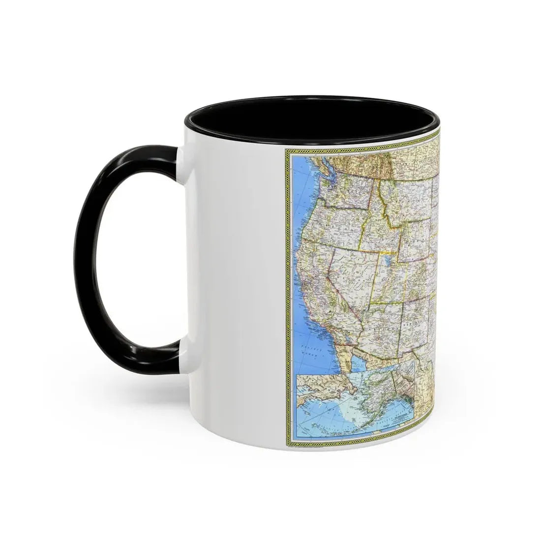 USA - The United States (1987) (Map) Accent Coffee Mug - Go Mug Yourself