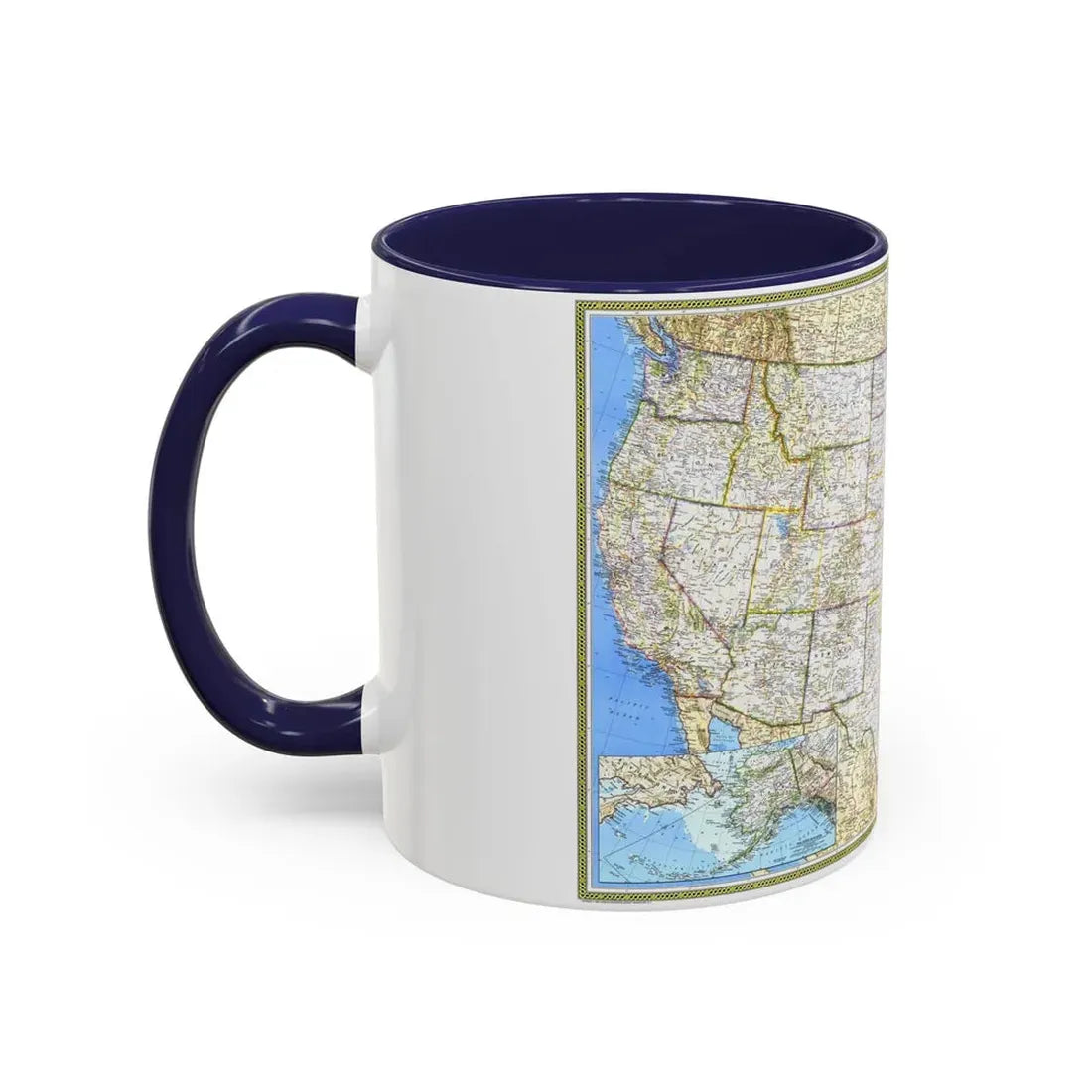 USA - The United States (1987) (Map) Accent Coffee Mug - Go Mug Yourself