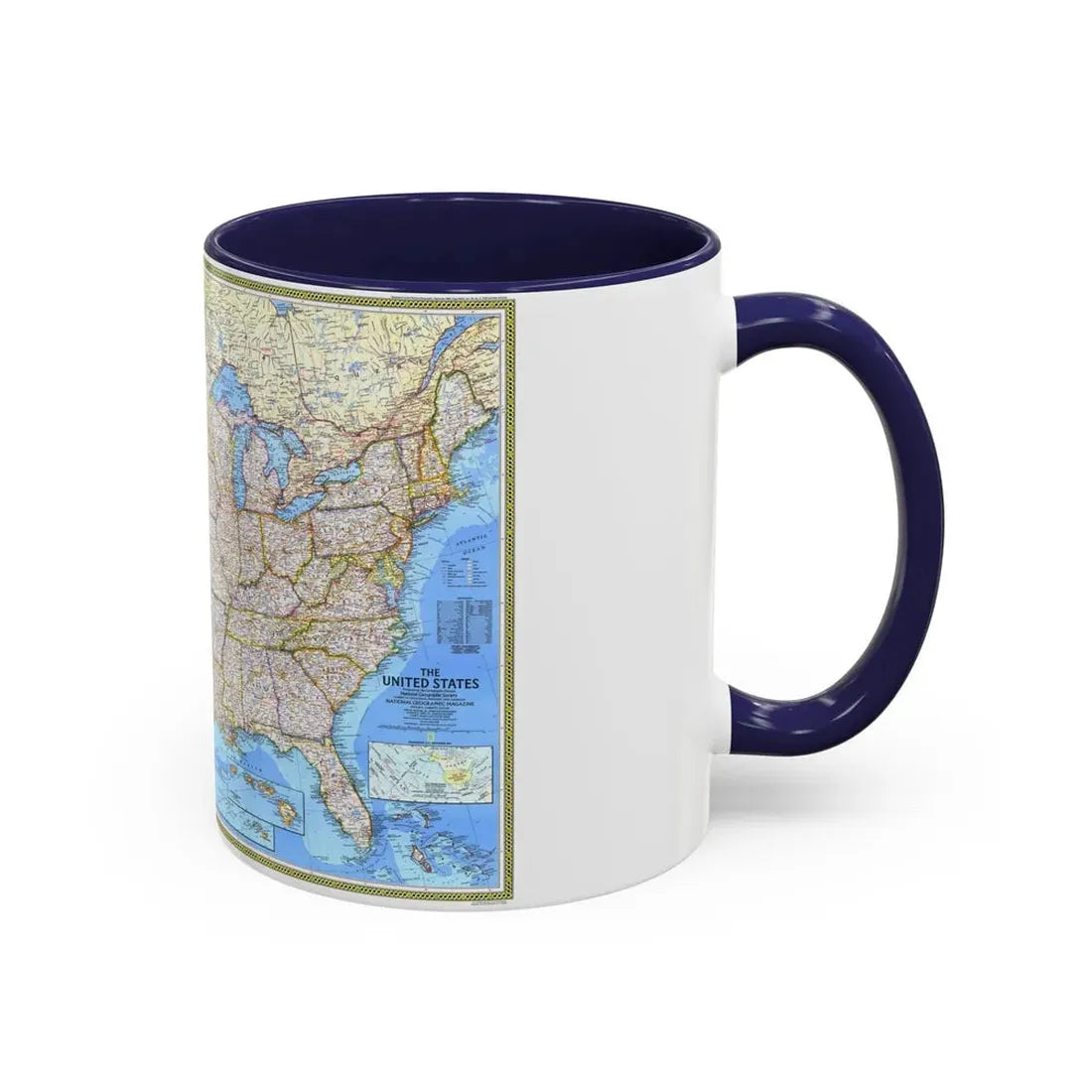 USA - The United States (1987) (Map) Accent Coffee Mug - Go Mug Yourself