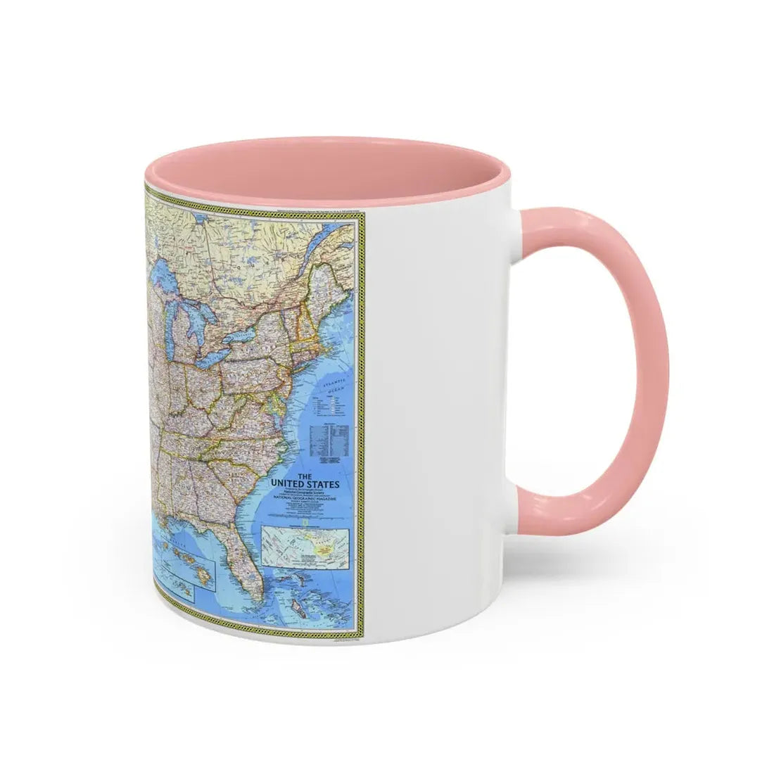 USA - The United States (1987) (Map) Accent Coffee Mug - Go Mug Yourself