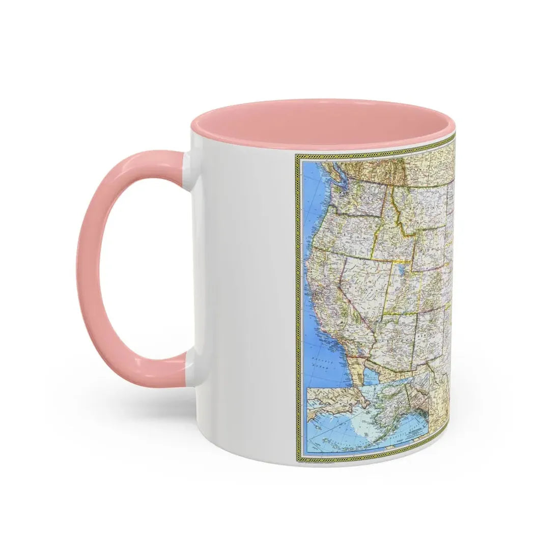 USA - The United States (1987) (Map) Accent Coffee Mug - Go Mug Yourself
